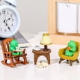 thumbnail image 2 of Mini Resin Frog Figurine with Mini Furniture, Desktop & Shelf Decor Ornament, 2 of 8