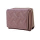thumbnail image 2 of Cartera bordada Sonducket de PU para mujer monedero compacto y duradero triple púrpura, 2 of 6