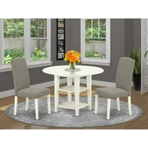 East West Furniture Dining Room Set Linen White, SUEN3-LWH-06