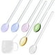 thumbnail image 1 of Juego de 6 cucharas de vidrio transparentes para mezclar helados y postres., 1 of 6