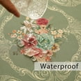 thumbnail image 3 of Vintage Floral Rectangle Tablecloth Shabby Chic Flower Table Cloth Spring Table Cover Waterproof for Dinner Kitchen Picnic, Olive Green, 60x84 Inches, 3 of 6