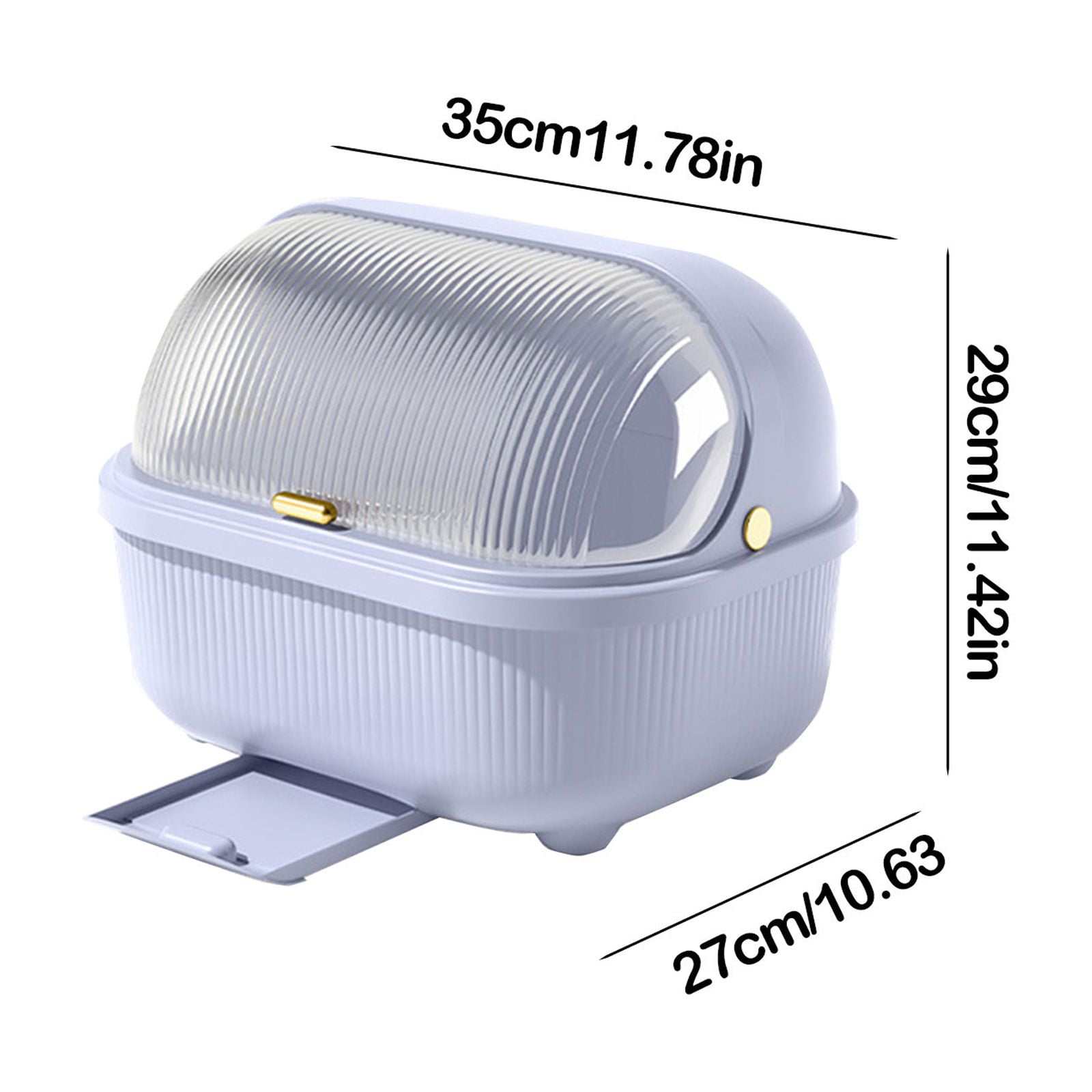 KQJQS Dish Drying Rack with Semi-Flip Cover – Multi-Compartment Chopsticks Storage & Sealed Drainer for Kitchen Countertop
