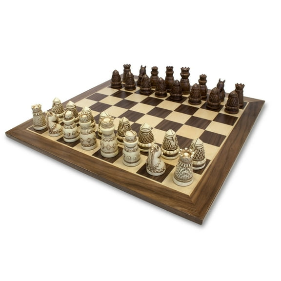 WE Games Fancy Medieval Themed Chess Set - 15 inches - Wood Expressions, Inc.