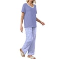 thumbnail image 2 of MINTREUS Womens Pajamas Sets 2 Piece Short Sleeve Lounge Set Printed Loose Pants Pj Sets, S-2XL, 2 of 7