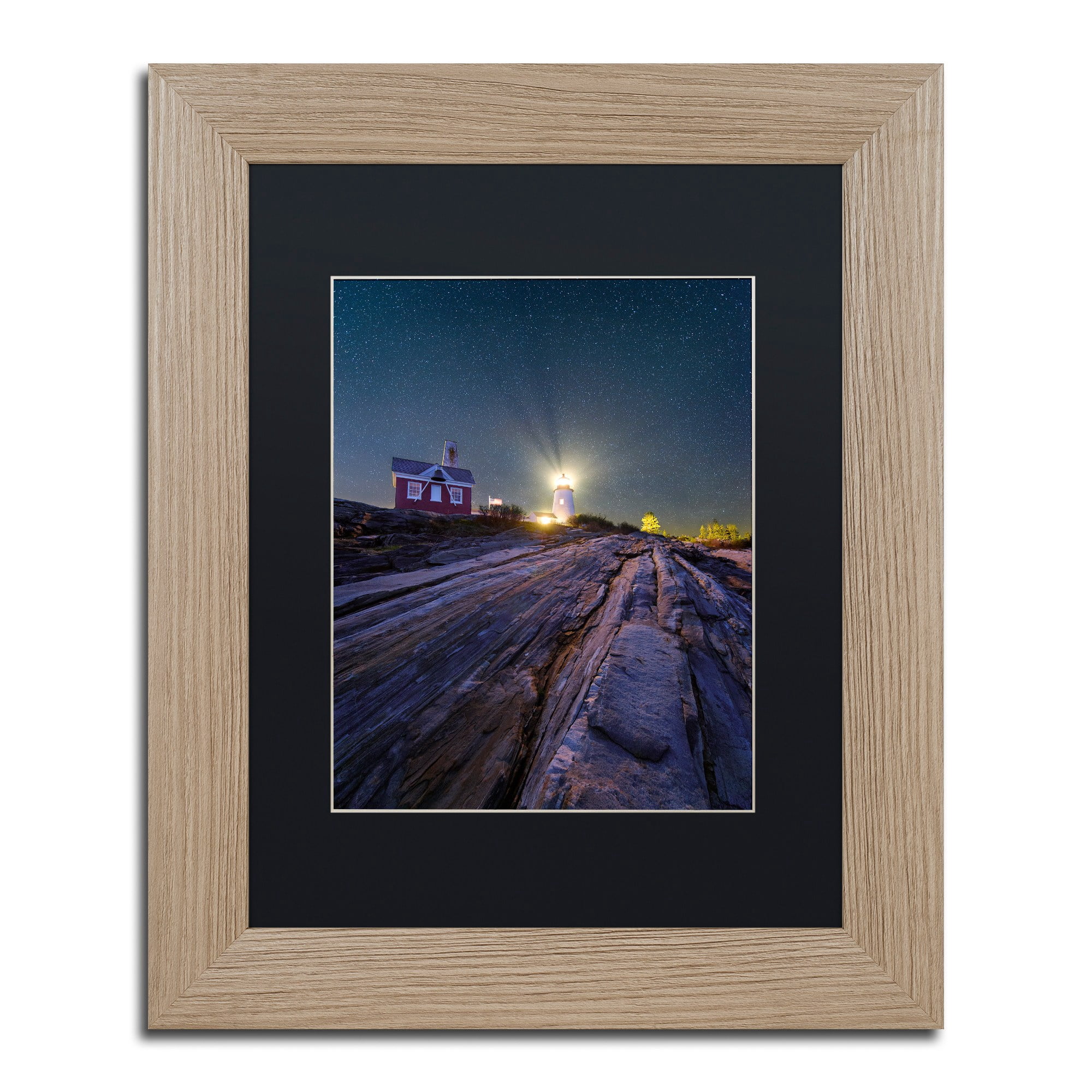 Trademark Fine Art "Pemaquid Stars" Canvas Art by Michael Blanchette Photography Black Matte, Birch Frame