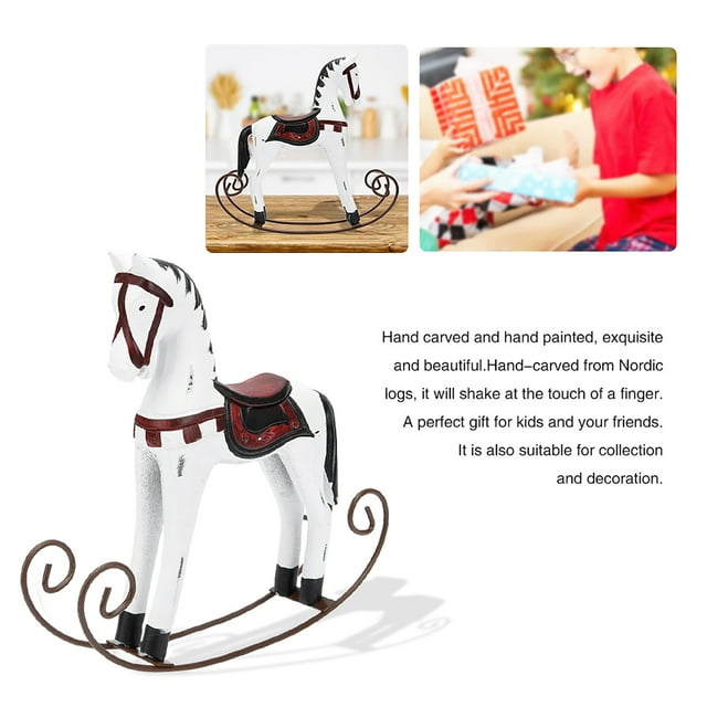 Mediterranean Style Beautiful Painted Rocking Horse, Wooden Rocking Horse, Vintage For Kid, Toddler