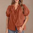 thumbnail image 1 of mfyjkho Tops Para Mujer, Camisa De Verano Con Botones Y Encaje Para Mujer, Manga Farol, Cuello En V, Moda Informal Tops De Gimnasio Para Mujer M, 1 of 4