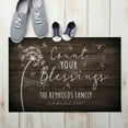 thumbnail image 2 of Personalized Planet 27x18 Count Your Blessings Inspirational Doormat with Custom Personalization Printed on Brown Rectangular 1/4” Thick Non Slip Mat for Kitchen Hallway Deck or Porch, 2 of 6