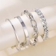 thumbnail image 2 of 4pc/set Heavy Metal Big Thick Chain Bracelet Set Women Retro Metal Twist Chain Bangles, 2 of 4
