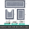 thumbnail image 2 of Bathroom Rugs Set with U-Shaped Mat, Non Slip, Quick Drying, Ultra Soft and Water Absorbent Bath Rug Mat Carpet Machine Washable 18"x26",18"x48",U Shape 20"x24" Dark Gray, 2 of 9