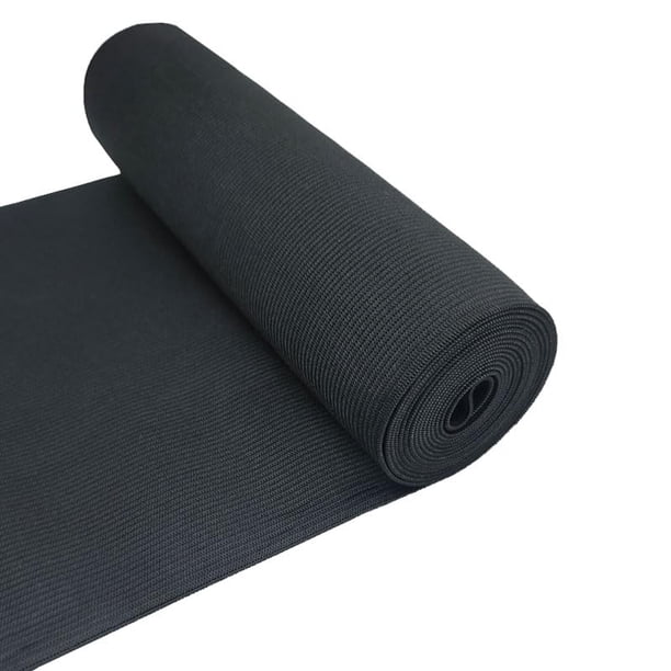 Banda elástica de punto de alta elasticidad, color negro, de 6 pulgadas de ancho, 3 yardas de largo