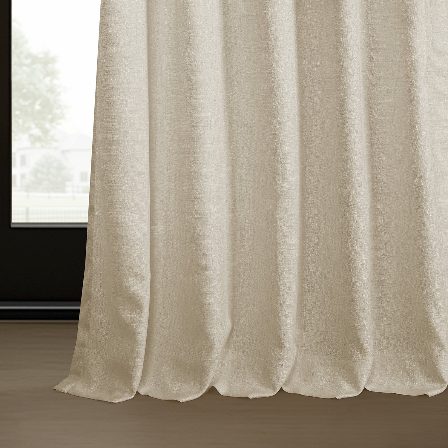 Half Price Drapes Ivory Raw Linen Weave Light Filtering Curtains for Bedroom (2 Panel), 50W X 108L