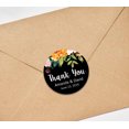 thumbnail image 2 of Darling Souvenir Round 45 Pieces Rose Floral Thank You Stickers Personalized Bride Groom Names And Date Envelope Seals-Black, 2 of 3