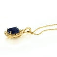 thumbnail image 5 of Gem Stone King 2.83 Ct Cushion Blue Sapphire White Diamond 10K Yellow Gold Pendant with Chain, 5 of 5