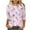 Pink-Shirts, variant on Jsaierl Tops for Women 3/4 Sleeve Plus Size Crew Neck Shirts Boho Print Petite Blouses Workout Loose Fit T-shirts Top S-5XL
