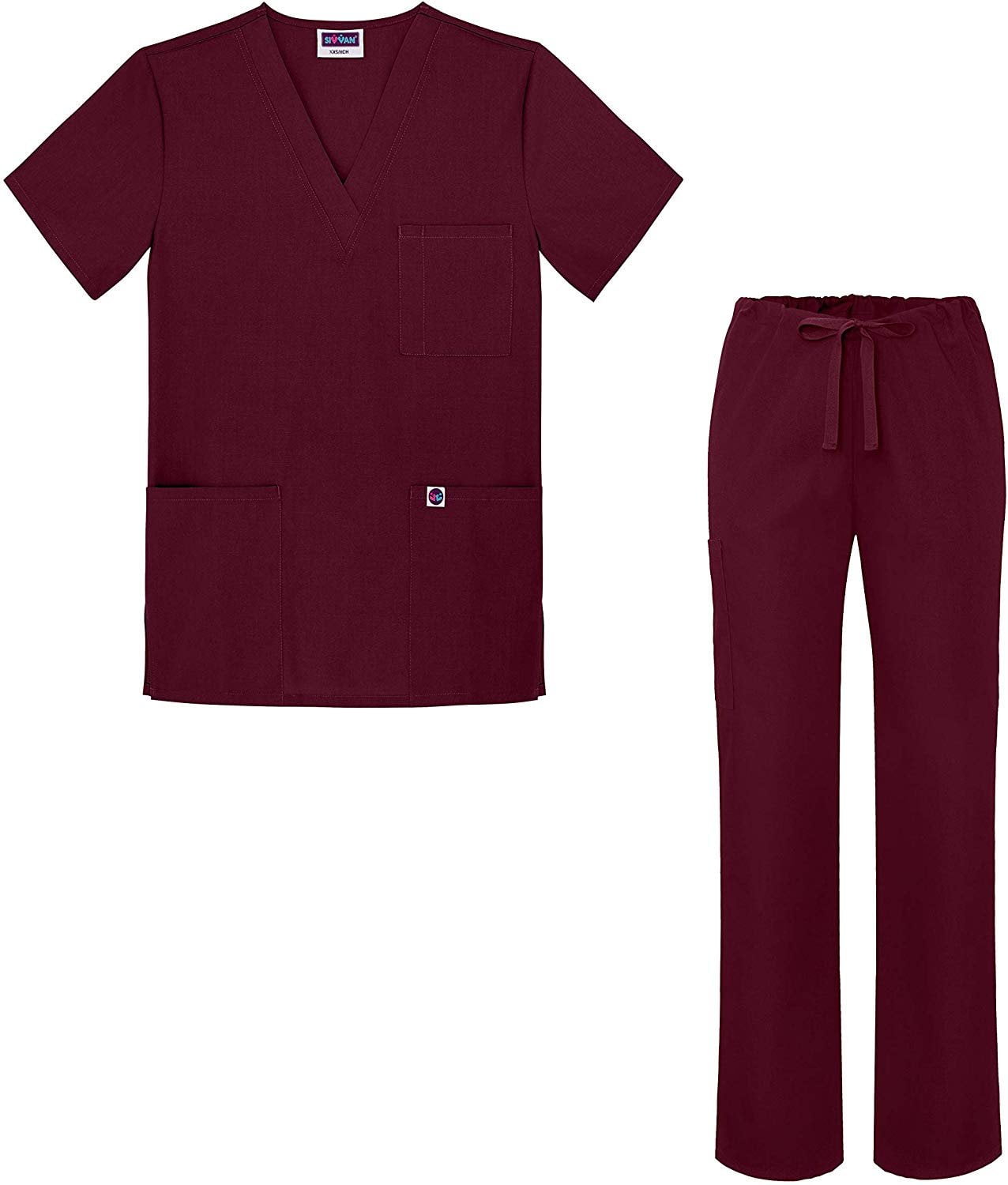 Sivvan Medical Uniform Scrub Set VNeck Scrub Top Drawstring Scrub
