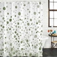 thumbnail image 3 of Sage Green Polka Dot Waterproof Fabric Shower Curtain,Modern Art Abstract Watercolor Dot Waterproof Fabric Shower Curtain for Bathroom Curtains Bathtubs Shower Curtains with 12 Hooks Standard 66x72, 3 of 8