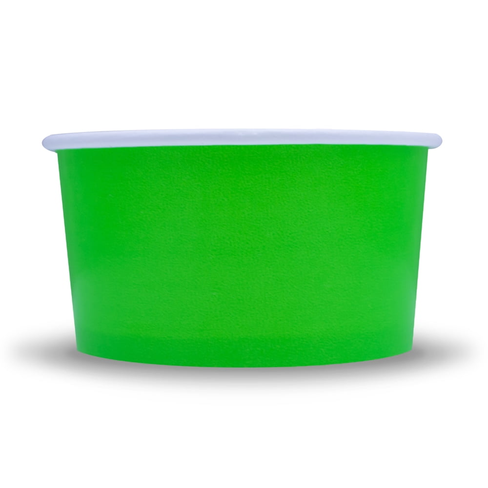 Green Paper Ice Cream Cups 6 oz Dessert Bowls Comes In Many Colors