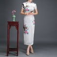 thumbnail image 2 of Women Dress New Year Chinese Style Event Short Sleeve Retro Long Cheongsam Lady, 2 of 10