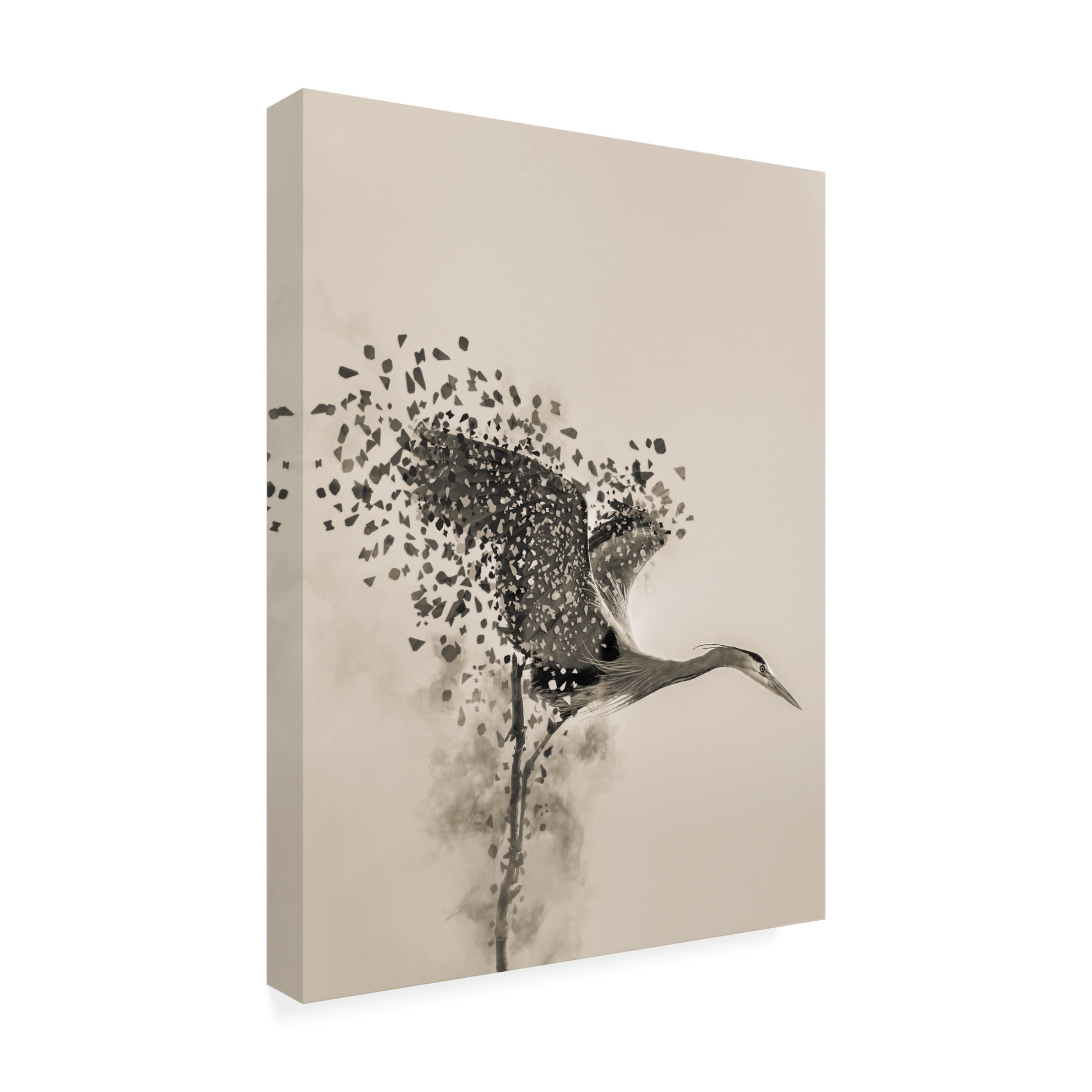 Trademark Fine Art Yunqiang Li A Blue Heron Canvas Wall Art