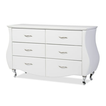 Baxton Studio Enzo Modern Faux Leather 6 Drawer Dresser Walmart Com
