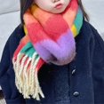 thumbnail image 4 of Sinyiin Rainbow Fringe Kids Scarf Cosy Fashionable Long Muffler Baby Winter Neck Warmer for Children Unisex Designing Neckwear, 4 of 21
