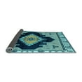 thumbnail image 2 of Ahgly Company Indoor Round Abstract Light Blue Modern Area Rugs, 4' Round, 2 of 4