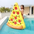 thumbnail image 2 of Giant Pizza Slice Inflatable Pool Float, Fun Pool Floats, Swim Party Toys, Summer Pool Raft (1 Pack), Extra Large with Cup Holder 180*150*20, 2 of 5