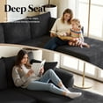 thumbnail image 6 of Kelyda 130'' U Shaped Sectional Couches, Modern Deep Seat Foam Boneless Cloud Sofa for Living Room Black, 6 of 8