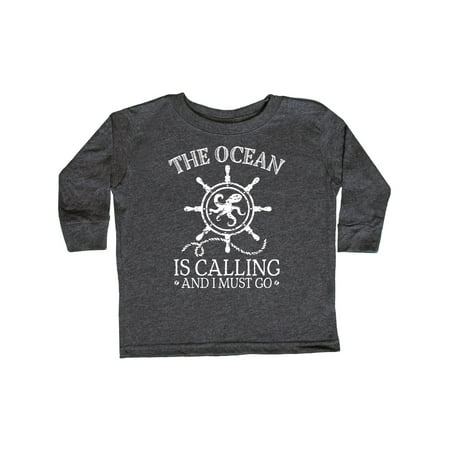 

Inktastic Ocean is Calling Cute Nautical Octopus Gift Toddler Boy or Toddler Girl Long Sleeve T-Shirt