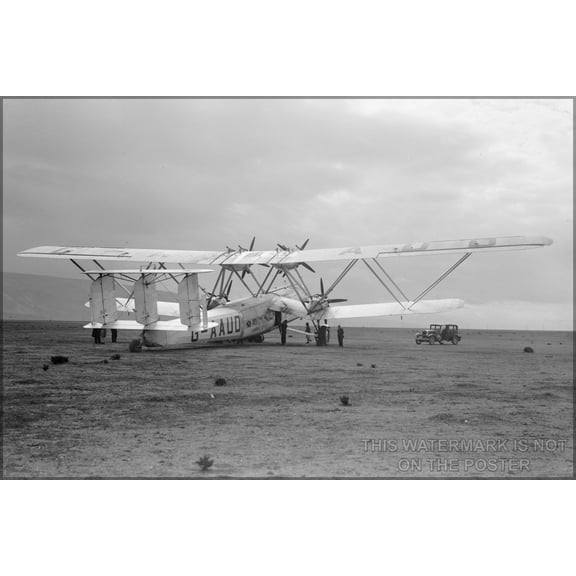24"x36" Gallery Poster, Handley Page H.P.42, a large biplane airliner of the 1930s