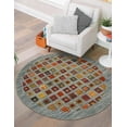 thumbnail image 7 of Unique Loom Fars Collection Area Rug - Kish (6' 1" Round Blue/Brown), 7 of 7