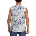 thumbnail image 4 of Lsque Indigo Tie Dye Print Men's Cotton Blend Sleeveless Muscle Shirts (S-3XL)- Moisture Wicking, Odor Protection, UPF 30+,X-Large, 4 of 8