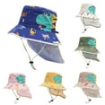 thumbnail image 6 of Toddler Girl Sun Hat Kids Boys Summer Cartoon Dinosaur Prints Bucket Hat with Back Neck Cover Quick Dry Outdoor Legionnaire Hat Toddler Summer Hat Blue 2 Years-8 Years, 6 of 6