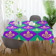 thumbnail image 6 of Coolnut Mardi Gras Checkered Tablecloth Rectangle Colorful Table Cloth Large Square Table Cover for Dining Kitchen Party 60"x120" Decor Gift, 6 of 7