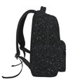 thumbnail image 2 of Ratiio Black Glitter Print Eco-Friendly Casual Backpack, Water-Resistant Polyester Canvas Daypack with Smooth Zippers, Comfortable & Durable Travel Bag with Laptop Compartment, 2 of 6