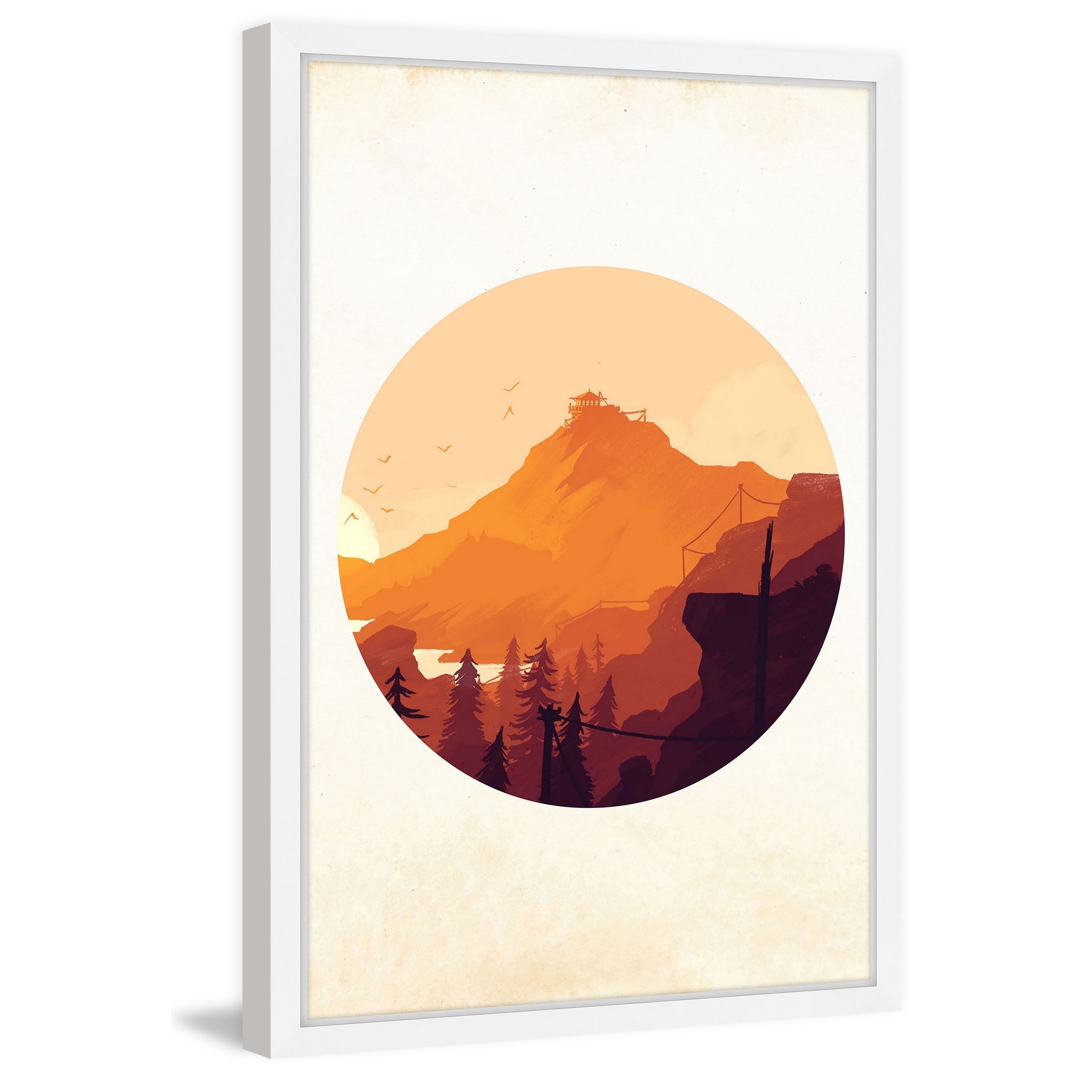 Marmont Hill "Orange Sunset" Framed Painting Print