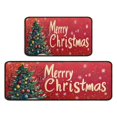 thumbnail image 2 of Kitchen Rug Set of 2 Absobent Christmas Kitchen Mats for Floor,Merry Christmas Farmhouse Triangle Tree Kitchen Rugs and Mats for Bathroom,Room Bedroom (47x17+30x17 Inches), 2 of 7
