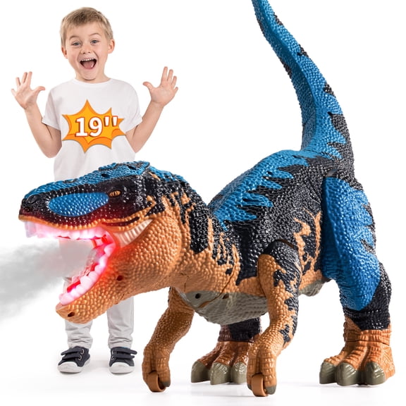 Erupting Dinosaur Toy Set with Sound & Light Effects- Educational Kids Christmas and Birthday Gift for Ages 3