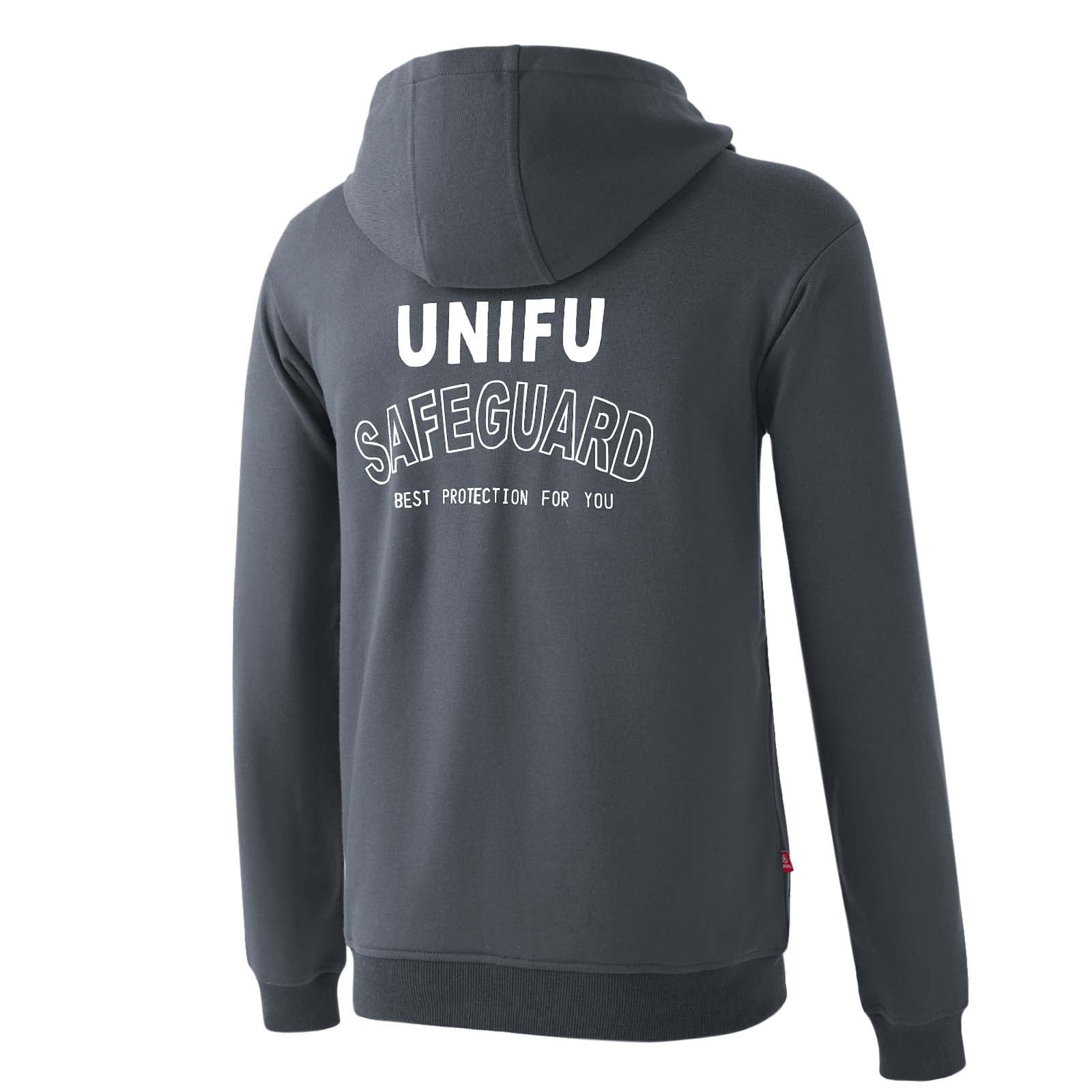 UNIFU FR Hooded Pullover Shirts Flame Resistant 12OZ Heavyweight Men’s 100% C Long Sleeve Welding Sweatshirt NFPA2112/CAT2
