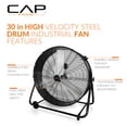 thumbnail image 3 of Ventilador de piso de alta velocidad y servicio pesado CAP Barbell de 30 pulgadas: máxima potencia de enfriamiento para gimnasios y hogares, 3 of 5