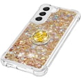 thumbnail image 6 of Glitter Clear Sparkly Bling Case for Samsung Galaxy S23 5G for Women Girls, Flowing Liquid Quicksand Cover with Diamond Ring Holder Case for Samsung Galaxy S23 5G  Gold, 6 of 14