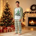 thumbnail image 4 of Onlypjs Family Christmas Pajamas Matching Sets Christmas Tree Graphic Raglan Tops Plaid Pants Holiday Sleepwear Loungewear for Couples, Men and Women, 4 of 5