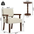 thumbnail image 2 of FAGAGA Accent Chair Set of 2 with Table, Mid Century Modern PU Leather Chair for Living Room, Oversized Chair for Reading Room, Reception Room, Bedroom | Beige, 2 of 8