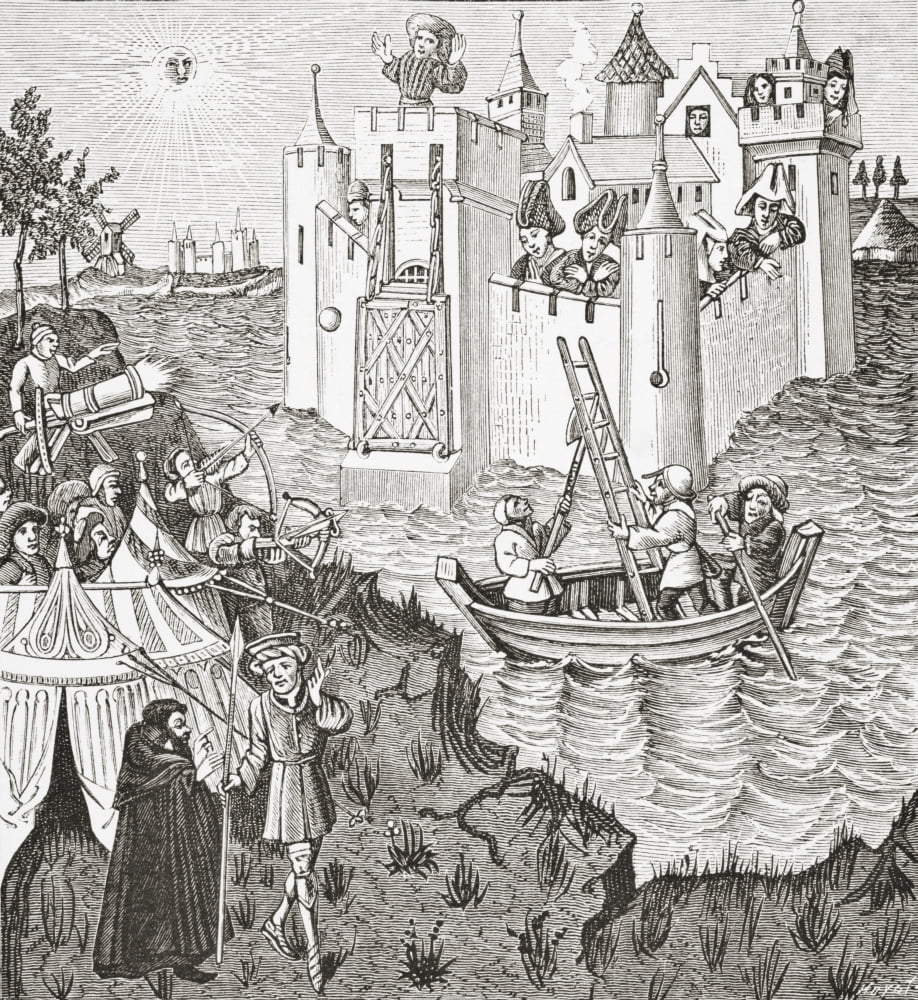 The Castle Of Loves After A Miniature Taken From The 15Th Century Manuscript Champion Des Dames From Science And Literature In The Middle Ages By Paul Lacroix Published London 1878 Canvas Art - Ken We