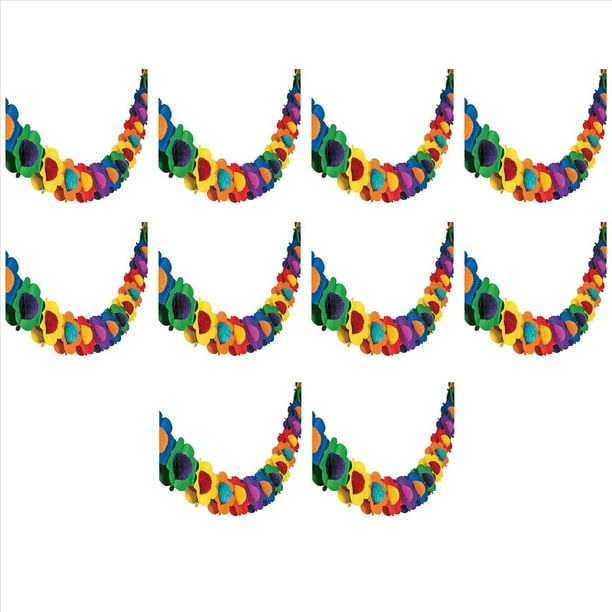 10X Decoraciones de Guirnaldas de Papel, Pancarta Mexicana Guirnalda de Flores de Guirnalda de Hibisco Flores de Papel Tropicales Decoraciones de Fiesta de Luau
