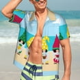 thumbnail image 5 of Yiaed Gnomes On The Beach Print Hawaiian Shirt for Men Short Sleeve Button Down Shirts Beach Shirts for Men-X-Large, 5 of 5