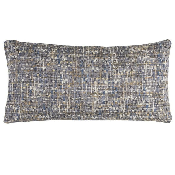 Rizzy Home Abstract 14" x 26" Down Filled Pillow with Cotton Cover-Blue Multi