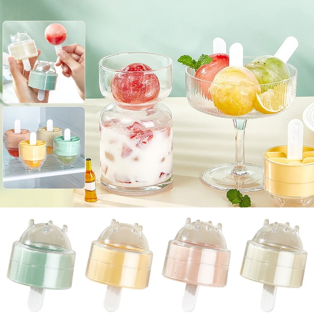 Bandeja de cubitos de hielo en forma de piruleta - molde reutilizable de silicona para cócteles, bebidas y postres - Máquina de hielo con bolas de 6 cavidades