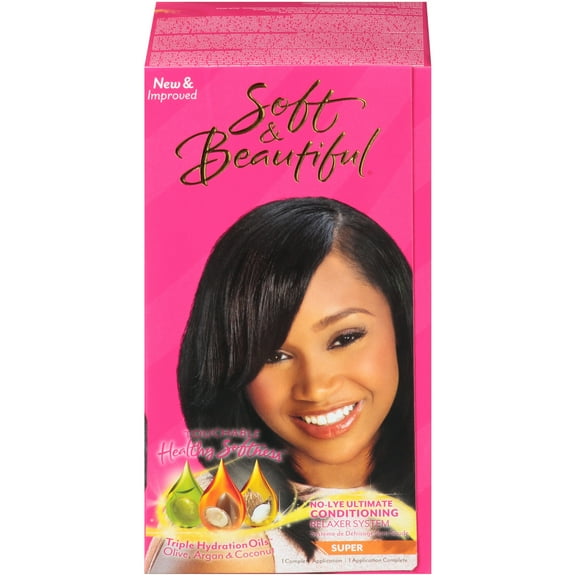 Soft & Beautiful Super No-Lye Ultimate Conditioning Relaxer System Kit, for Coarse Hair Types